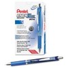 Pentel Gel Pen, Retractable, Metal Tip, 0.7mm, 12/DZ, Blue Barrel/Ink PK PENBLN77CDZ